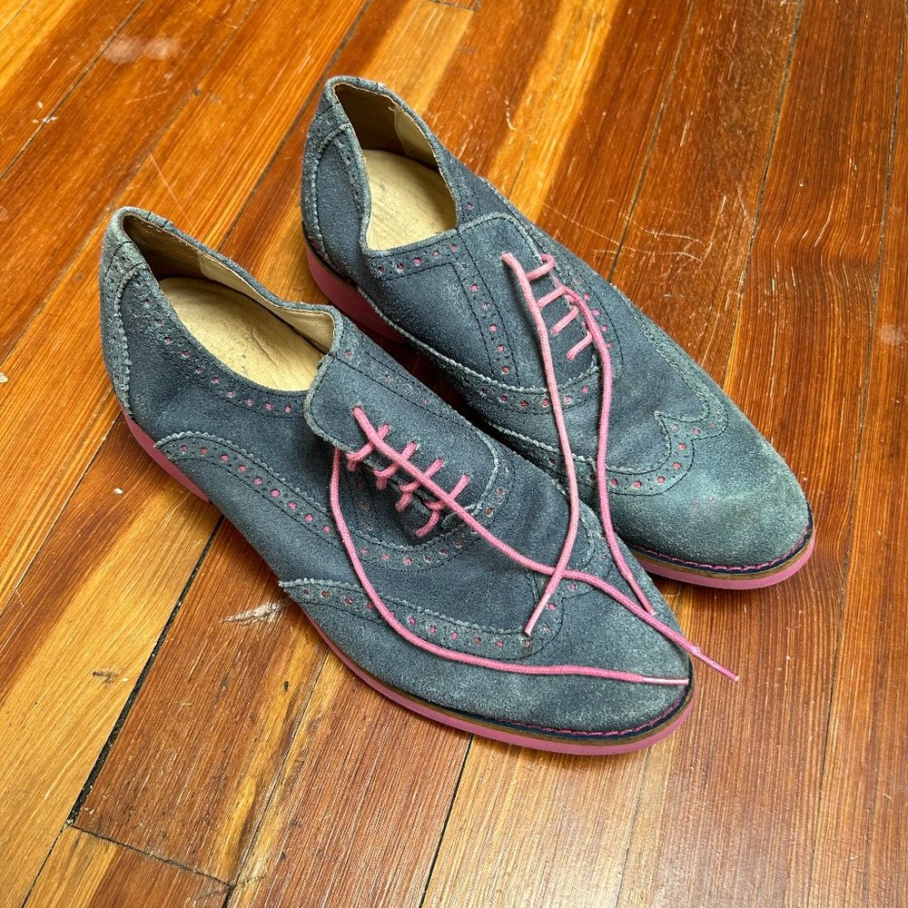 Blue and Hot Pink Cole Haan Loafers, Sz 7.5